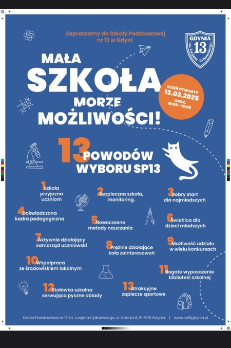 Rekrutacja na rok szkolny 2025/2026 - zapraszamy do naszej Trzynastki!