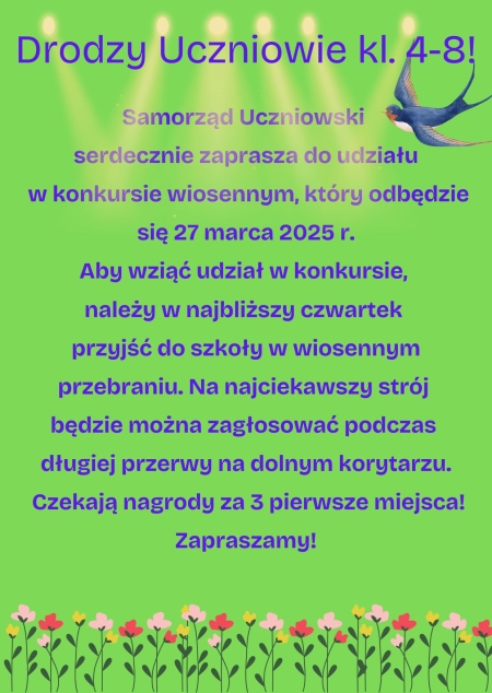 Samorząd Uczniowski ogłasza wiosenny konkurs!