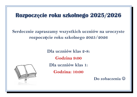 Rozpoczęcie roku szkolnego