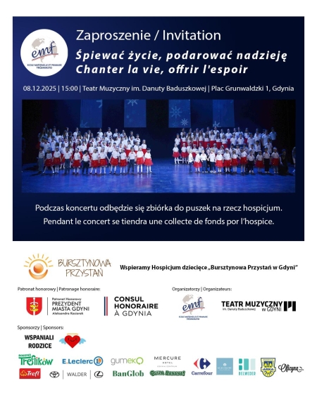 Śpiewać życie, podarować nadzieję - zaproszenie na koncert charytatywny