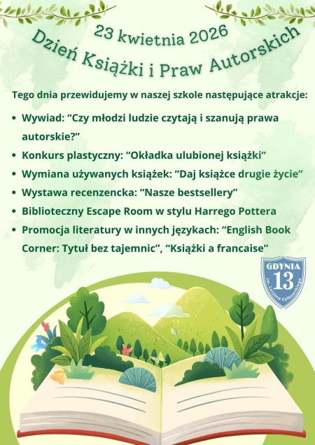 23 kwietnia - Dzień Książki i Praw Autorskich