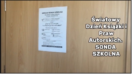 Sonda szkolna z okazji Światowego Dnia Książki i Praw Autorskich