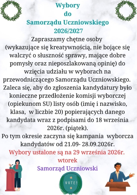 Wybory do Samorządu Uczniowskiego